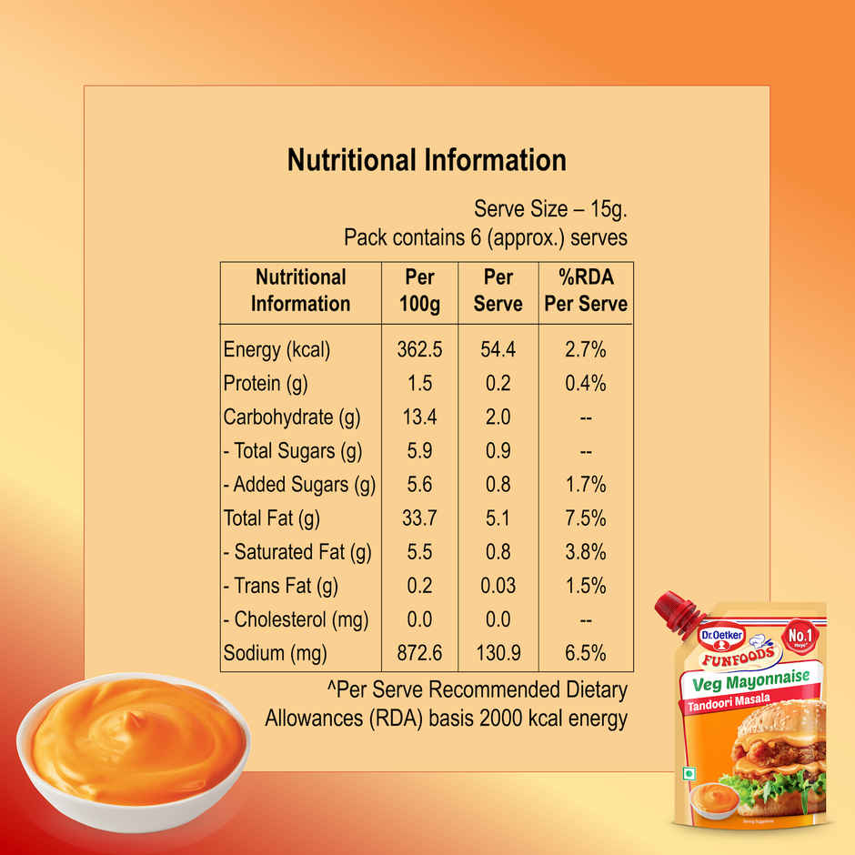 Dr. Oetker FunFoods Tandoori Mayonnaise | Veg