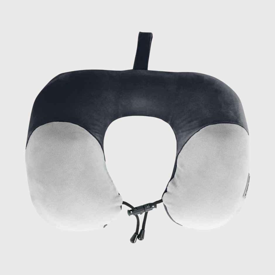 Nasher Miles 100% Pure Memory Foam Travel Neck Pillow- Stable Neck Support- Black And Grey