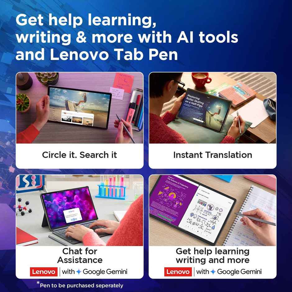 Lenovo Idea Tab 11 | 5G + Wi-Fi | 2.5K Display | AI Tablet | 8GB + 256GB | Android 15 | Luna Grey