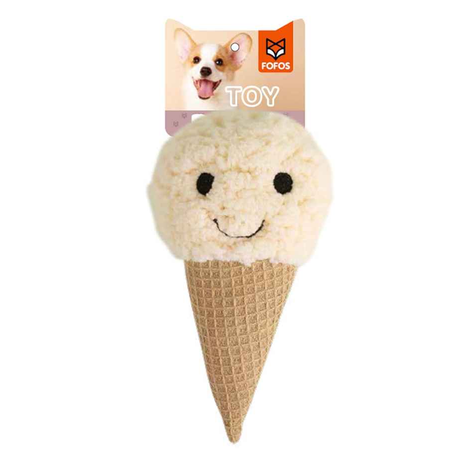 FOFOS Ice Cream - Plush Dog Toy | Soft Squeaky Pet Toy | Small Dog Toys For 0-10Kgs (Puppy Toys)