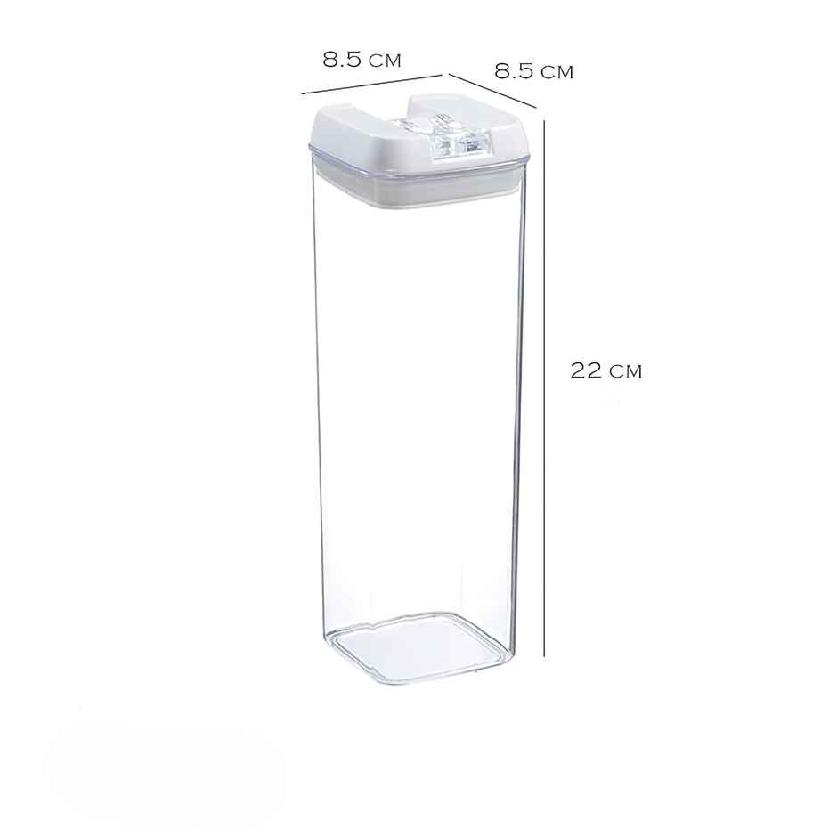 Tex-Ro White Cap Airtight Plastic Grocery Container for Kitchen Organizer - 1500 ml | Pack of 4