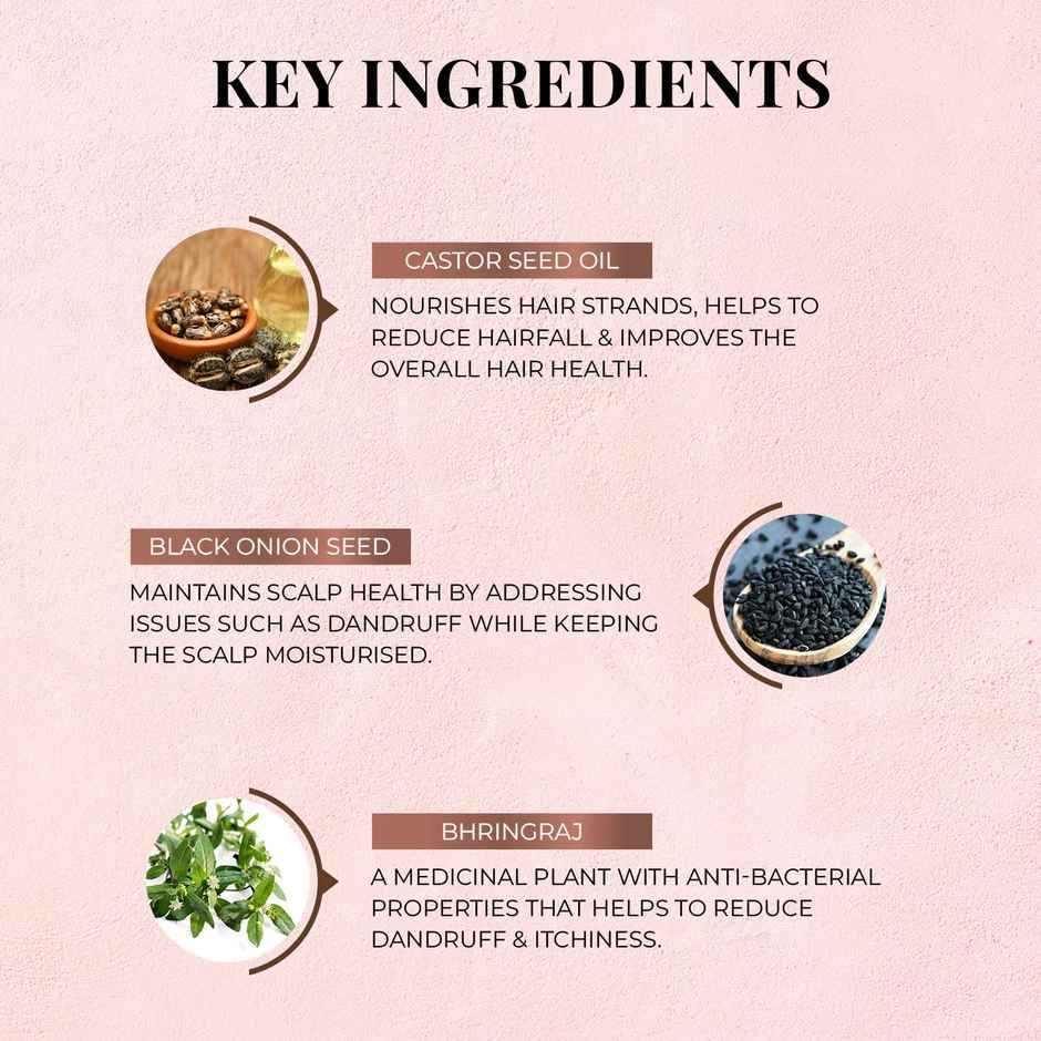 Just Herbs Anti Hairfall Natural Hair Mask With Castor & Black Onion Seed For Dandruff