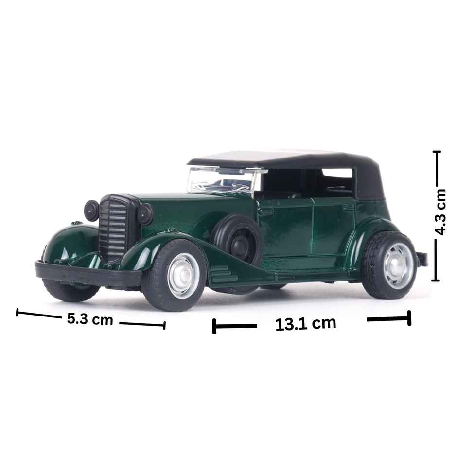 Race n Roll Premium Die-Cast Vintage Car | 3-Way Opening | Top-Green