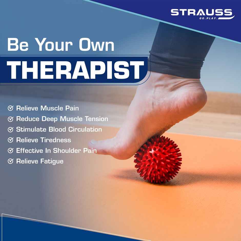 Strauss Acupressure Massage Ball, 2.7 Inches, (Red)
