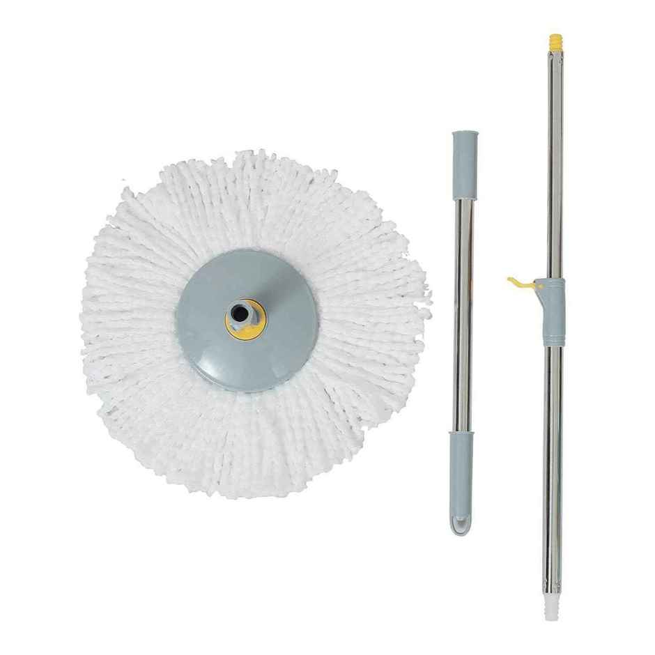 Esquire 360 Bucket Spin Mop Stick | Grey With Microfiber Refill