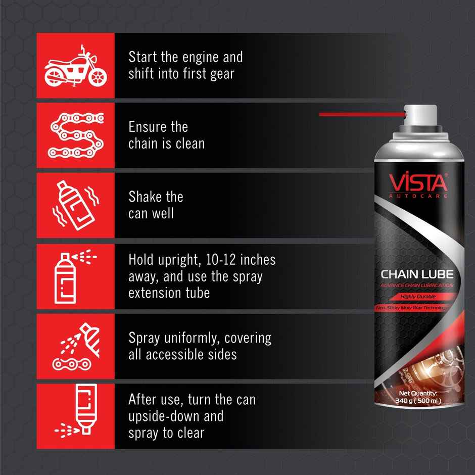 Vista Auto Care Vista Chain Lube | Bike Chain Lube | Chain Lube | Chain Spray