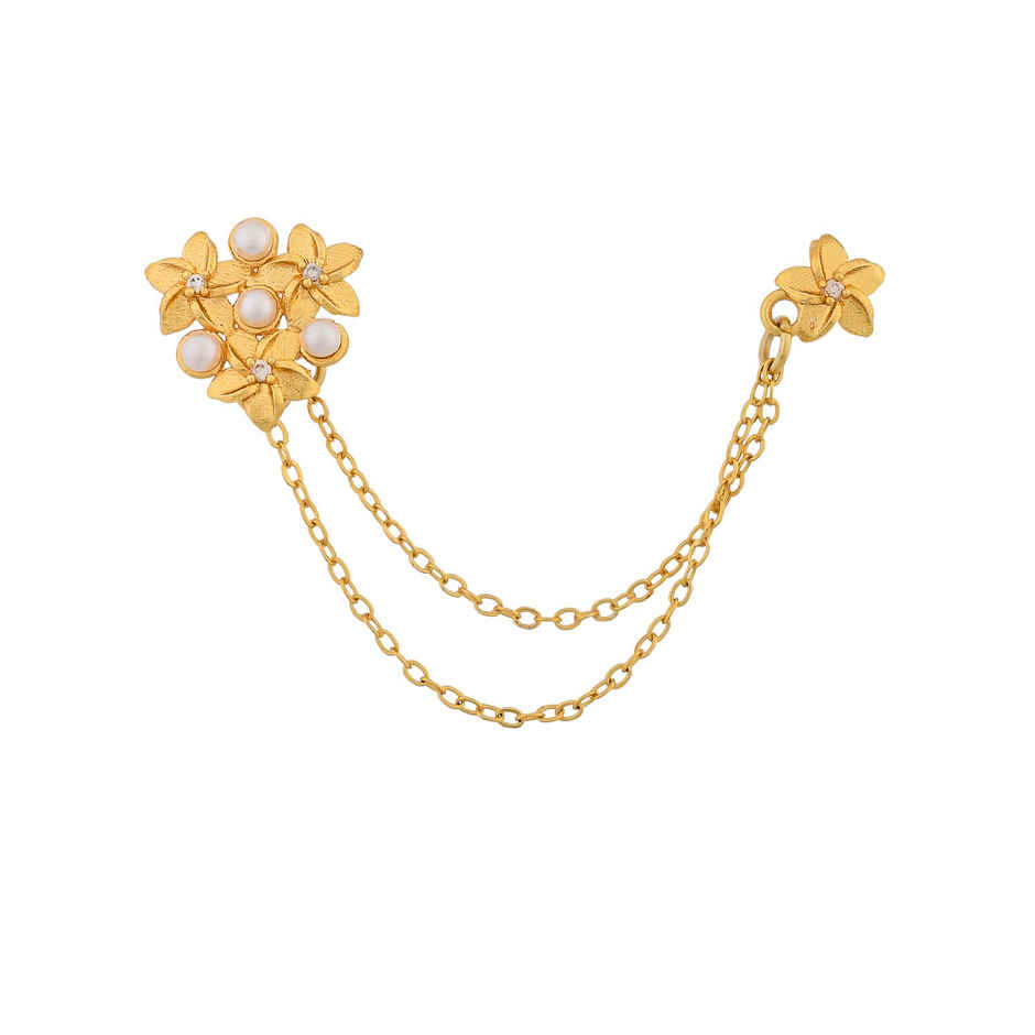 Voylla Hawaii Plumeria Pearl Bejoran Earrings