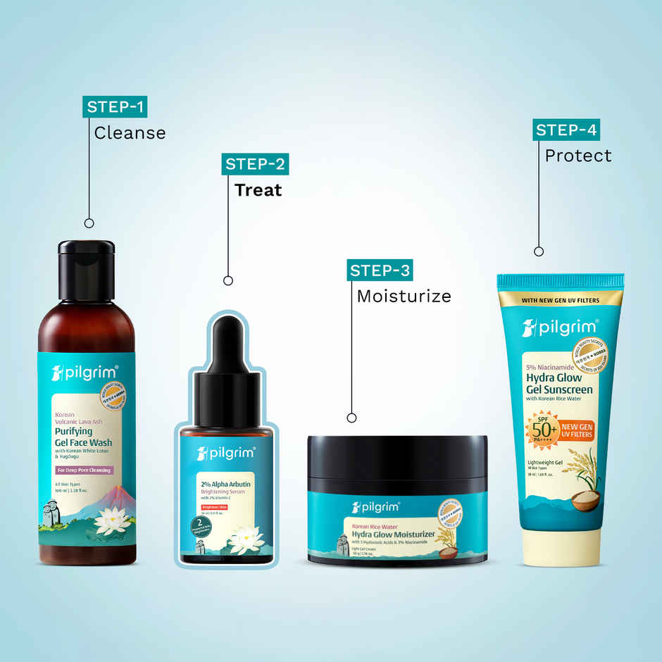 Pilgrim Brightening Skin Face Serum with 2% Alpha Arbutin & 3% Vitamin C for Pigmentation & Glow