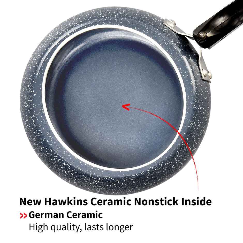Hawkins 2 Litre Ceramic Nonstick Induction Inner Lid Cooker, Granite Contura Blue (Icc20)