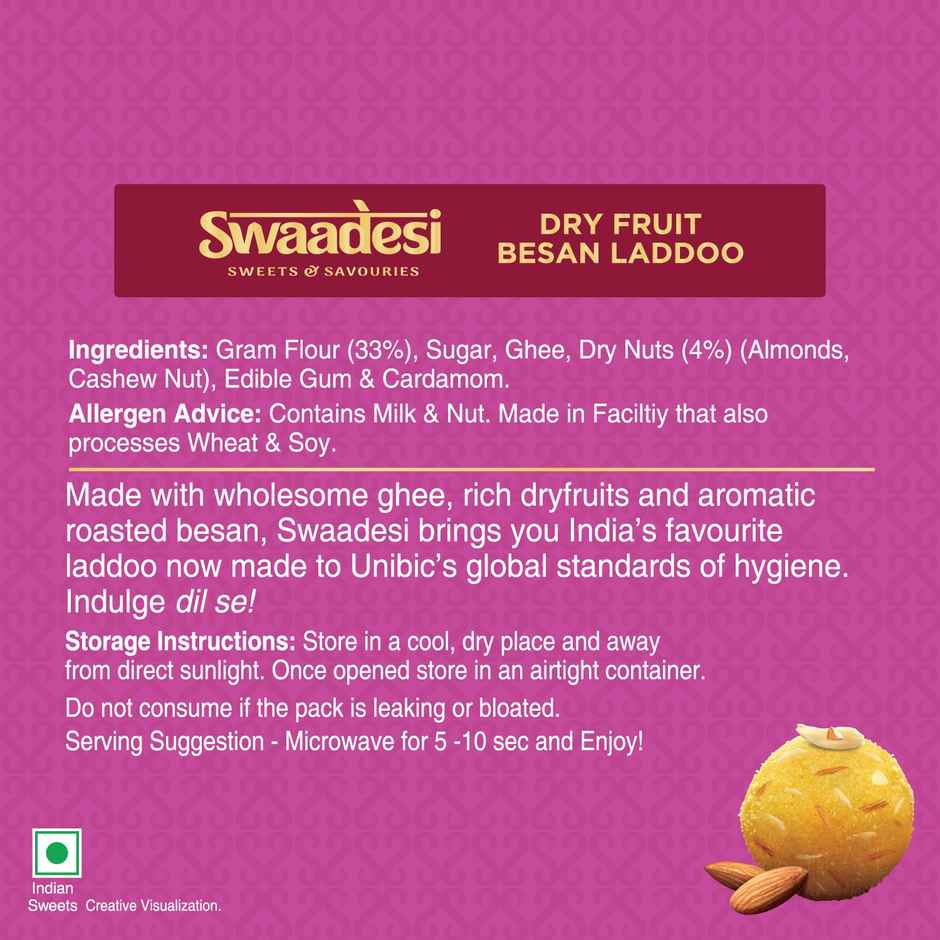 Ghee Dry Fruit Besan Laddoo By UNIBIC Swaadesi