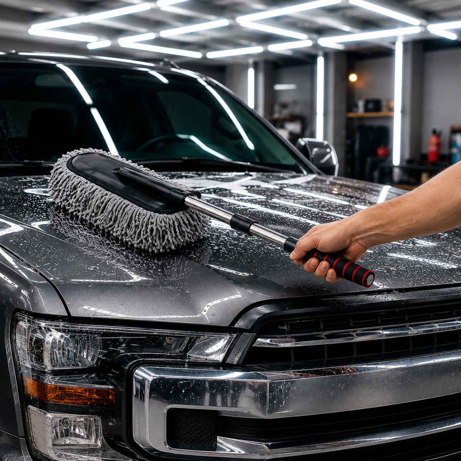 SE7EN Extendable Long Handle Car Duster - Scratch-Free Microfiber Cleaning Brush for Car