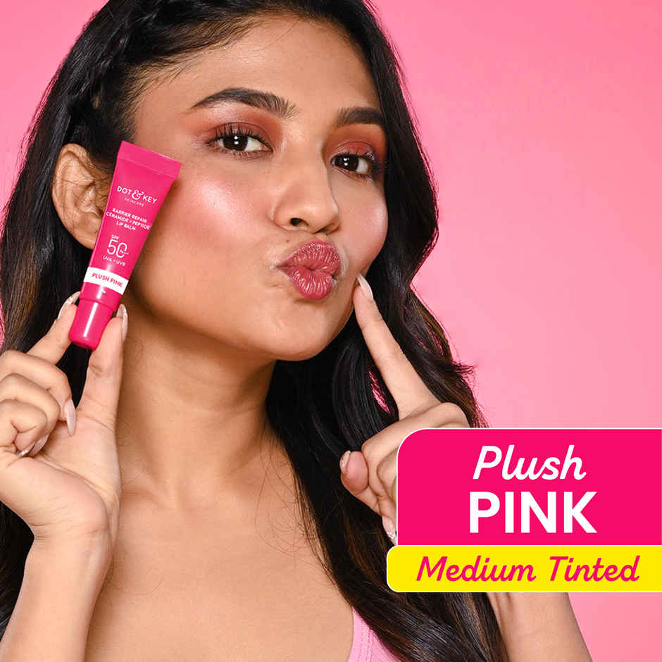 Dot & Key Ceramide & Peptide Barrier Repair Lip Balm SPF 50, PA+++ Plush Pink