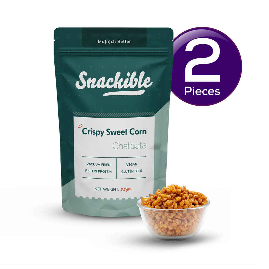 Snackible Chatpata Crispy Sweet Corn | Vacuum Fried, 70% Less Oil, No Palm Oil Combo