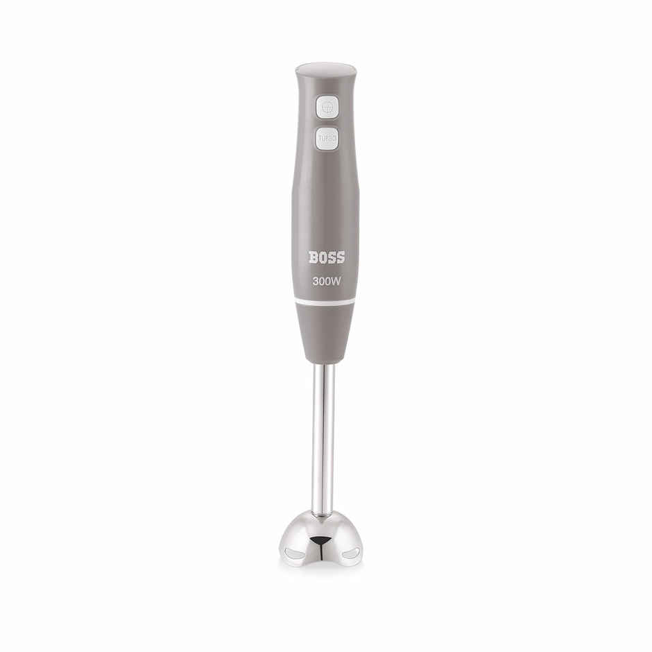 Boss Sparkle Hand Blender 300W With Stainless Steel Stem For Hot- Cold Blending - Grey