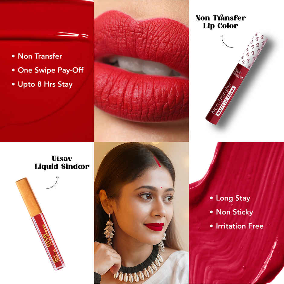 Blue Heaven Shringaar Makeup Kit | Lipstick | Nail Paint | Kajal | Sindoor | Bindi & Mehendi