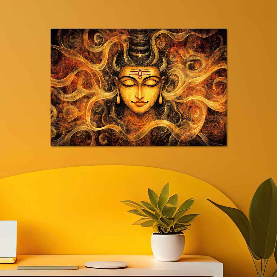 Paper Plane Design Lord Shiva Hindu Religious Wall Poster For Living Room | Size 12 x 18 Inch | D17