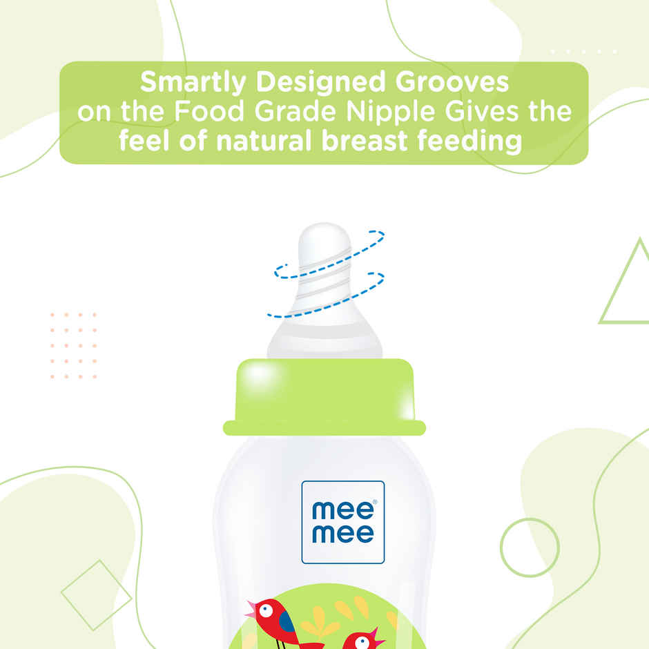 Mee Mee Baby Feeding Bottle with Silicone Nipple | Eazy Flo Technology | Anti-Colic Valve