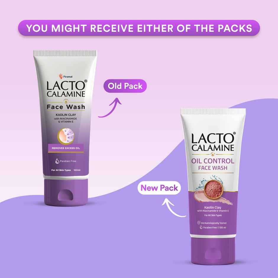 Lacto Calamine Facewash With Kaolin Clay And Niacinamide For Oily Skin