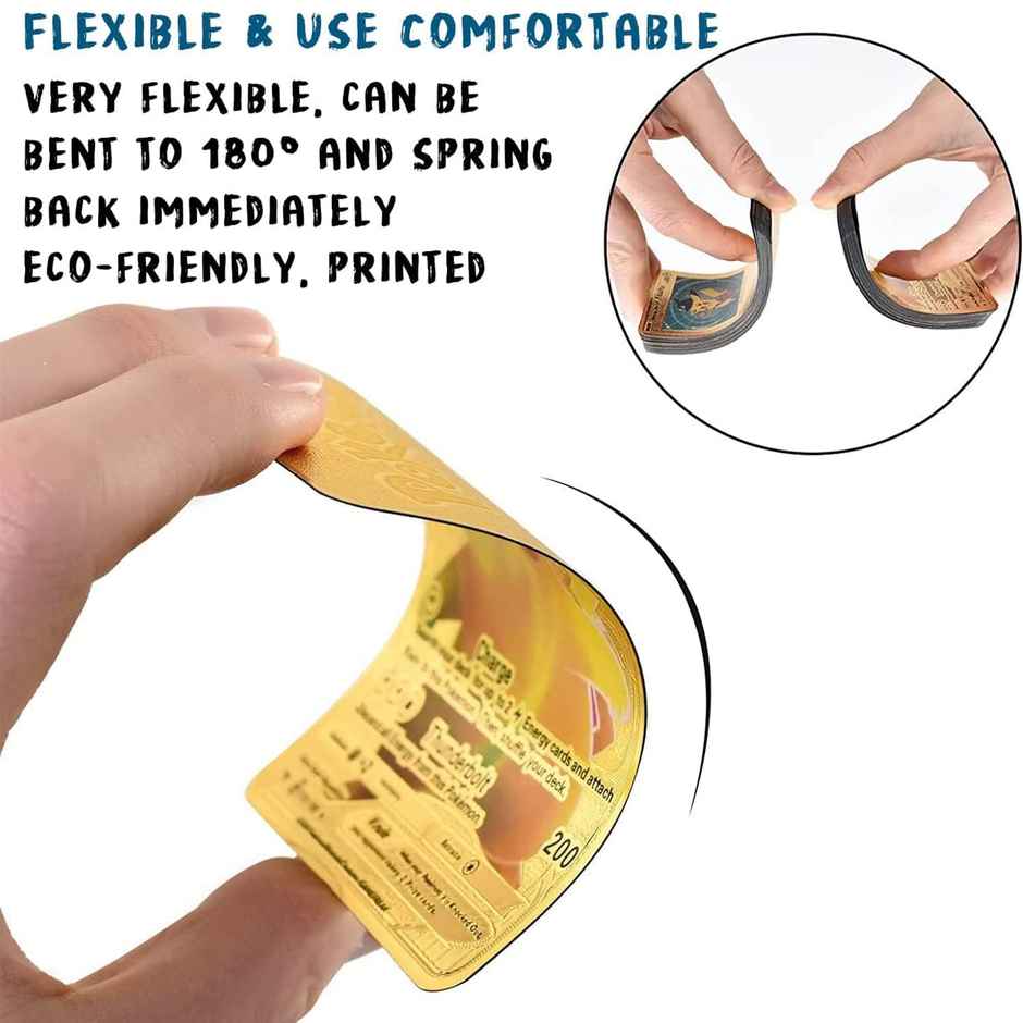 Awestuffs Pokemon Gold Foil Card Assorted Cards TCG Deck Box V Series Cards