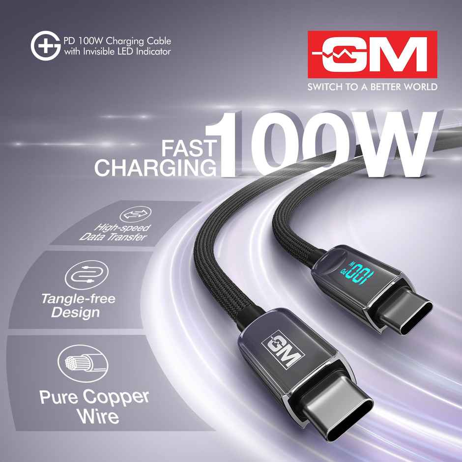 GM G+ PD 100W Invisible LED Indicator C-C Cable