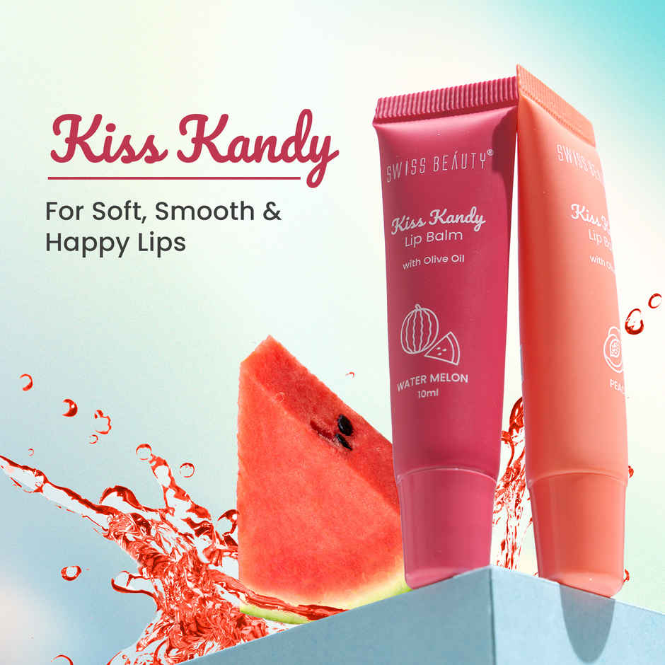 Swiss Beauty Kiss Kandy Lip Balm With Olive Oil | Moisturising |Soft & Smooth Lips - 05 Pomegranate