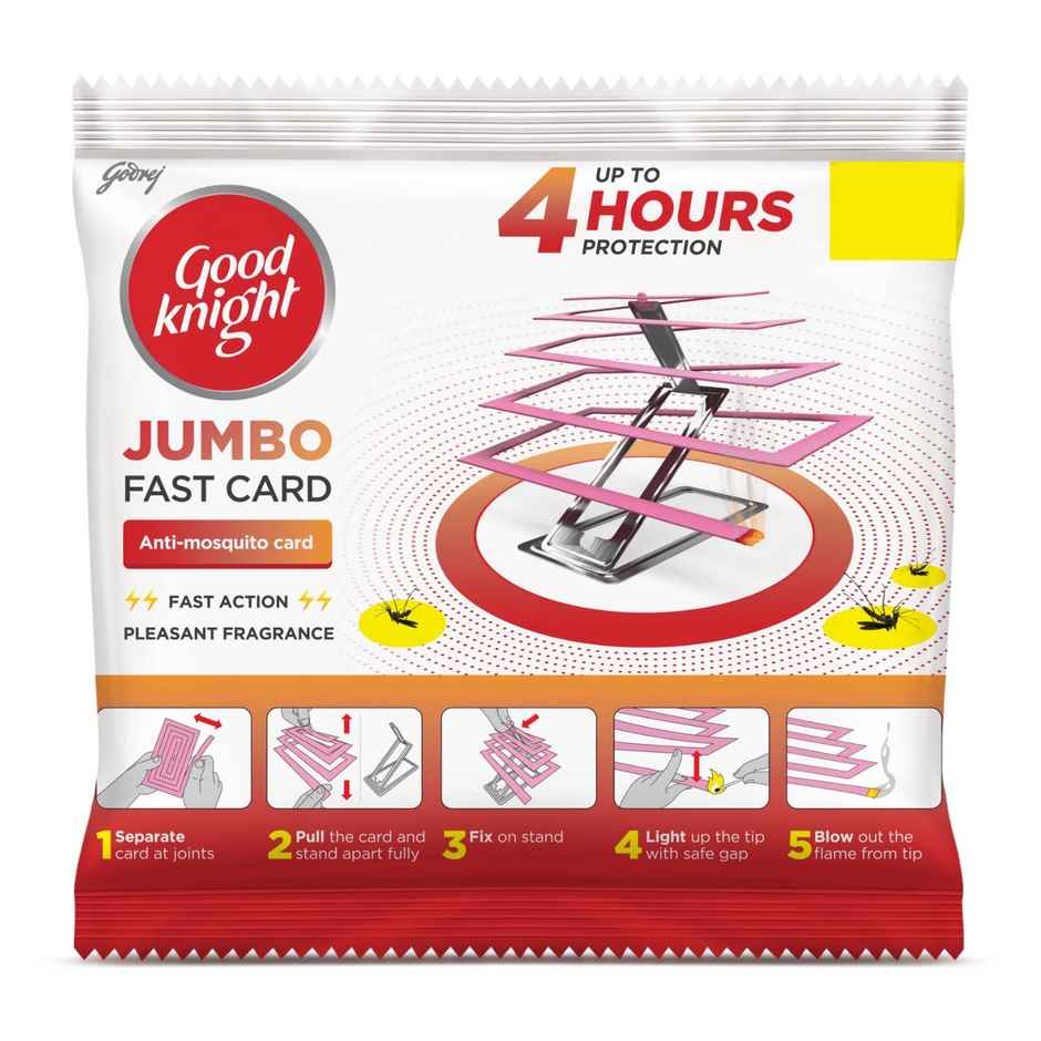 Good Knight Jumbo Fast Card - Effective For 4 Hrs