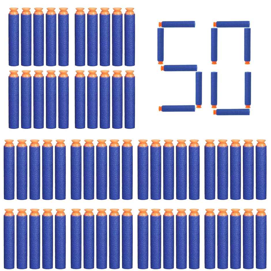 Toyshine 50 Pcs Foam Dart Bullets, Soft Suction Darts, Blue