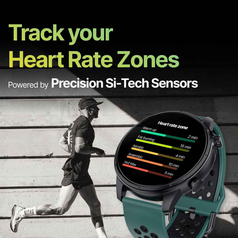 Cult Velocity with Built-in Turbo Track GPS, 1.43'' AMOLED, Compass, BT Calling Smartwatch (Green)