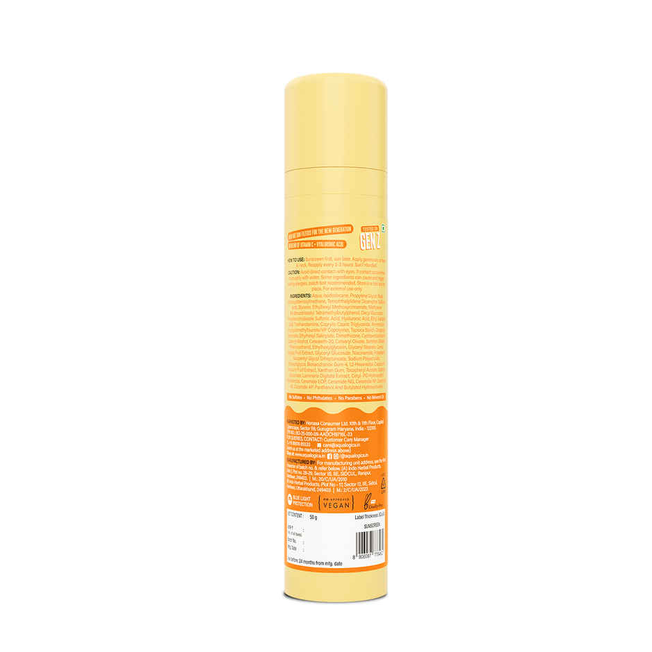 Aqualogica Glow+ Dewy Sunscreen SPF 50+ PA++++ with Anti Pollution Factor (APF) | Papaya & Vitamin C