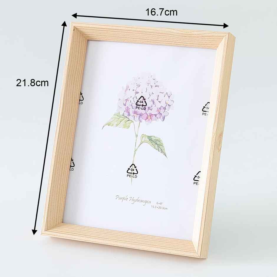 Kuber Industries Photo Frame | Horizontal & Vertical | Crystal Clear Glass | 16.7x21.8 CM|Natural