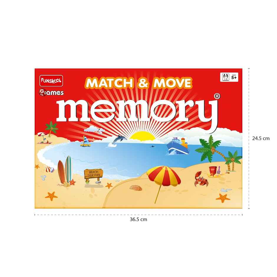 Funskool Games Memory Match & Move | Game Board, Wild Card, Playing Piece, 24 Picture Card | 5+ year