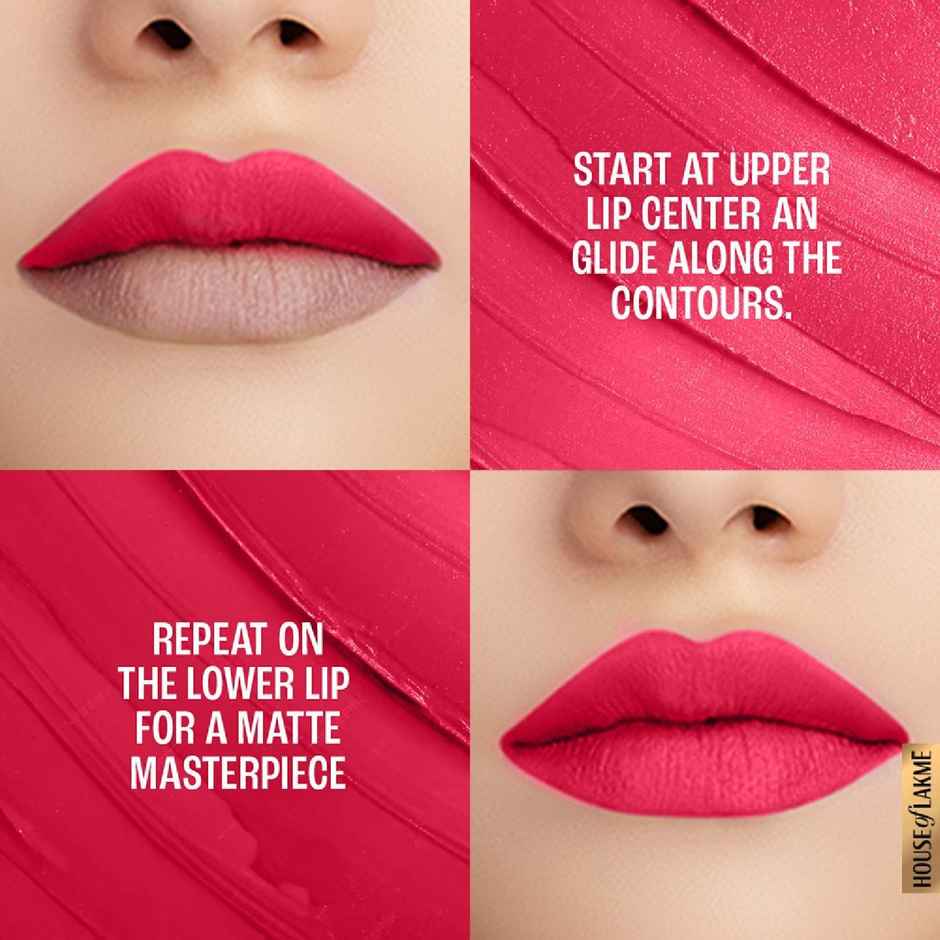 Lakme 9to5 Powerplay Priming Matte Lipstick, Lasts 16hrs, Scarlet Surge