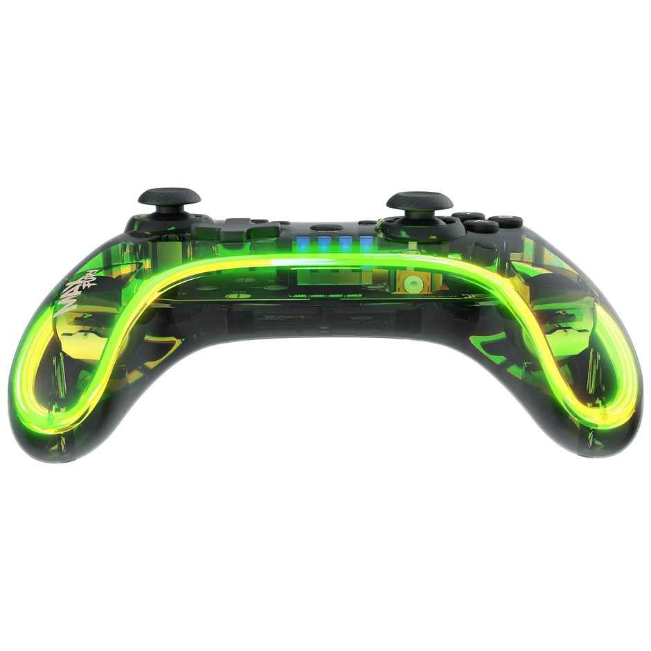 Zebronics MAX FURY Transparent RGB LED Illuminated Wired Gamepad for Windows PC, Android, with Dual analog sticks, Quad front triggers, Dual motors force, Haptic Feedback