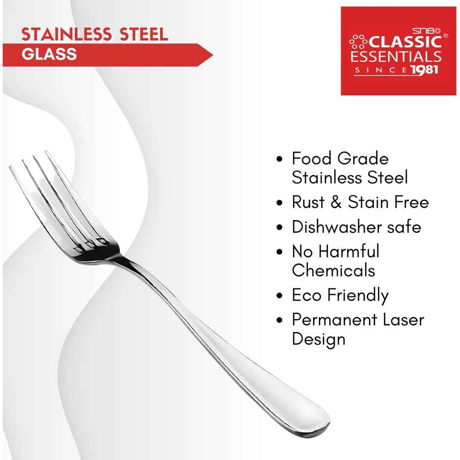 Classic Essentials Table Fork 18 Cm Stainless Steel Dinner Fork Set Pack of 6