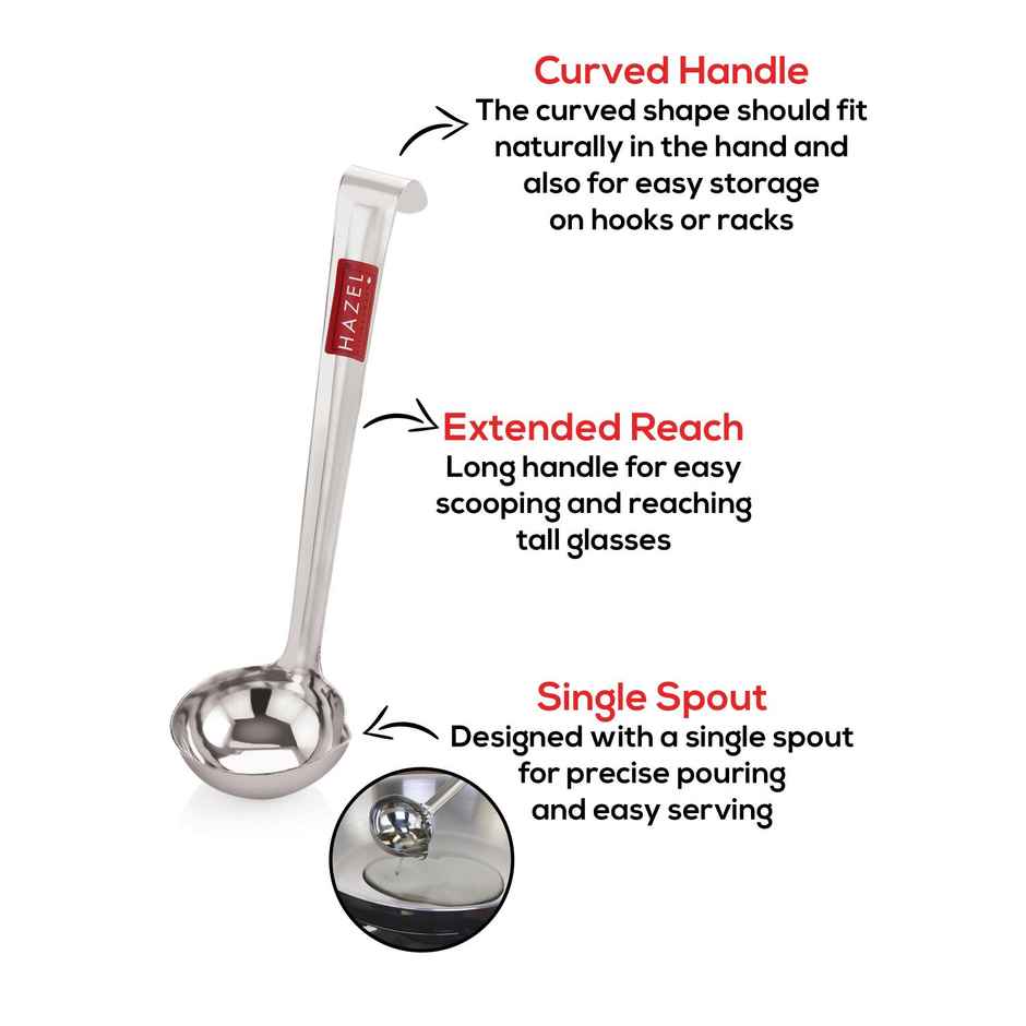 Hazel Stainless Steel Ghee Tipri Spoon, Pali Ladle For Ghee Oil, Medium Size