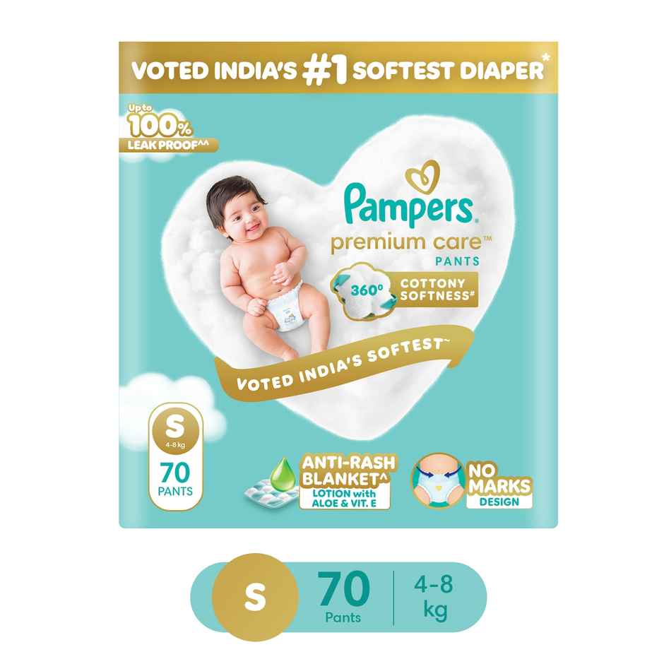 Pampers Premium Care Baby Diapers | Pant Style | S | 70 pcs Combo