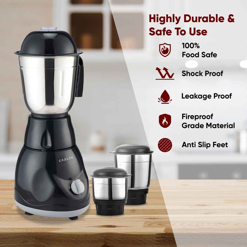 Cadlec Bullet 3 Jar Mixer Grinder with Powerful Motor | Juicer | Blender | Black
