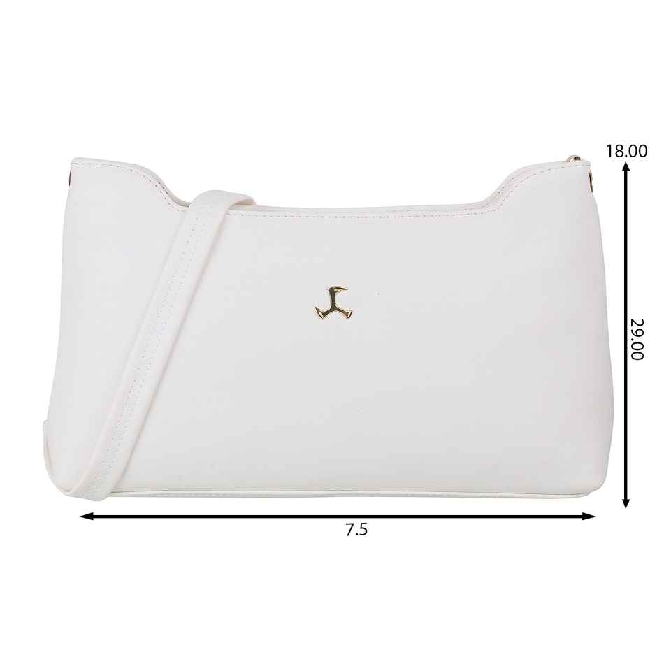 Mochi White Synthetic Sling Bag for Women | 66-7213-16