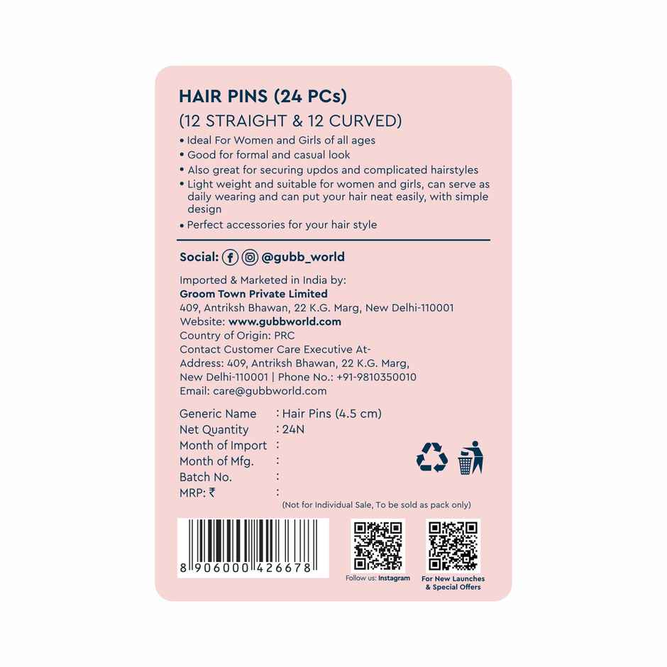 Gubb Straight And Curved Hair Pin