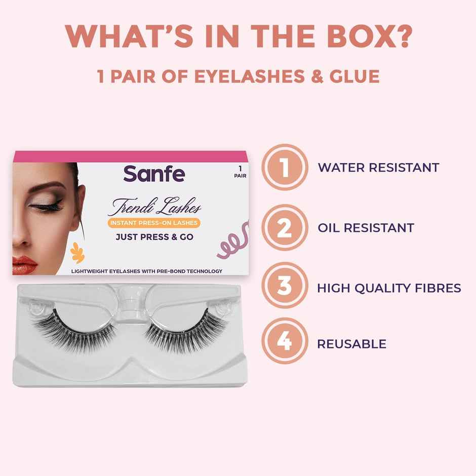 Sanfe Instant Star Lashes False Eyelash Long Lasting Natural Look With Glue G12 1 Pair