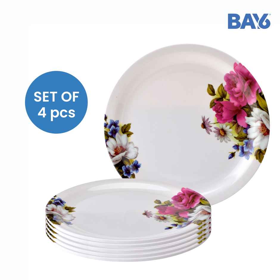BAY6 Euro Series Round Melamine Dinner Plate -11" - Daisy Pink - Set of 4