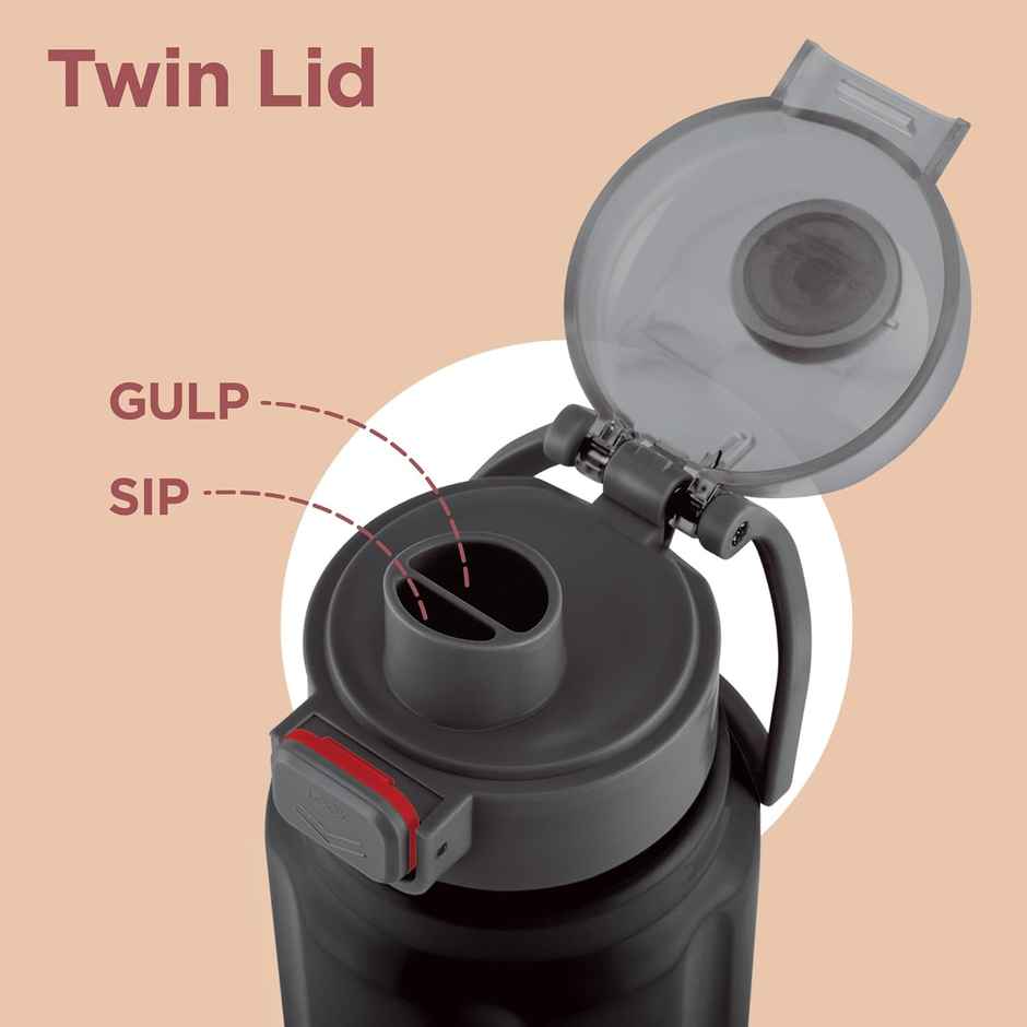 Milton Taurus Steel Insulated Bottle | 665 ml | Black | PU Insulated