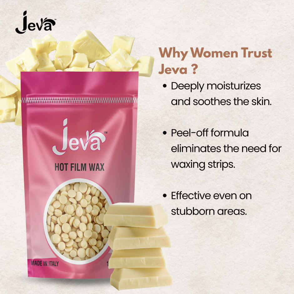 Jeva White Chocolate Film Wax Beads | Creamy Stripless Wax for Sensitive Skin