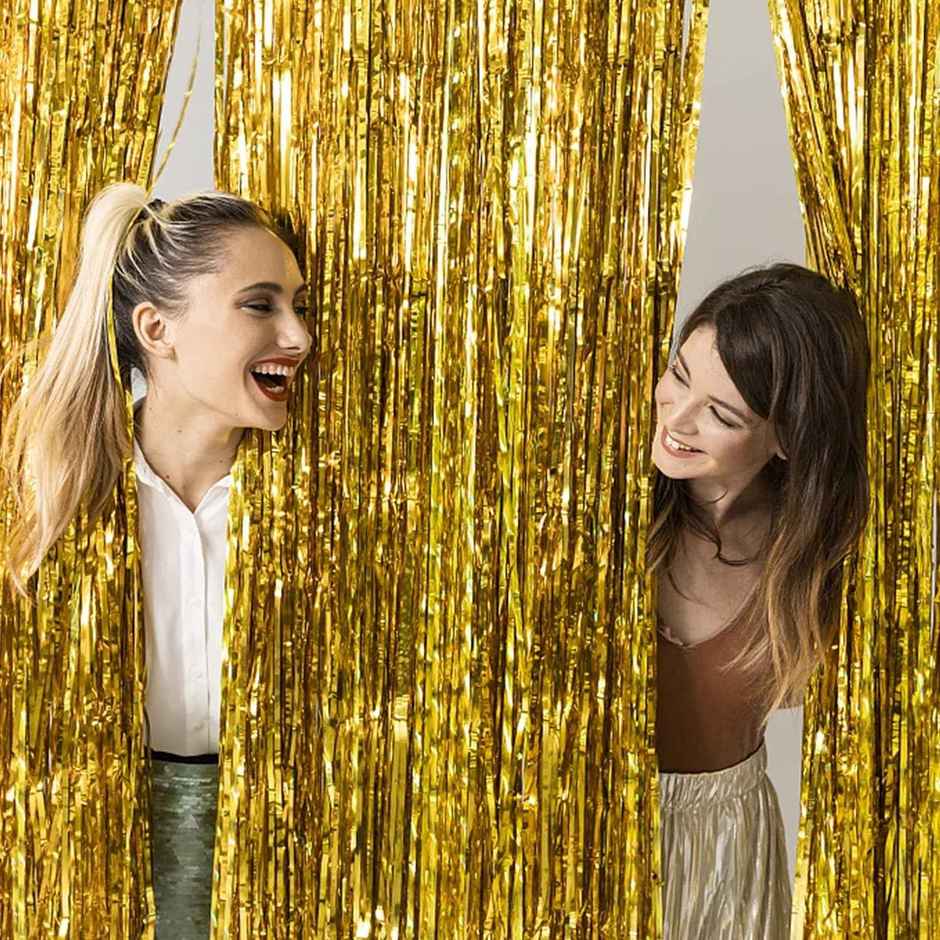 Golden Foil Curtain | Pack of 2 | Party Propz