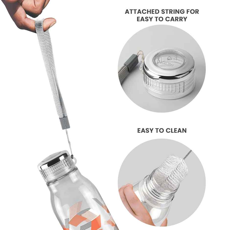 Milton Plastic Helix Pet Water Bottle | Orange | 1 L