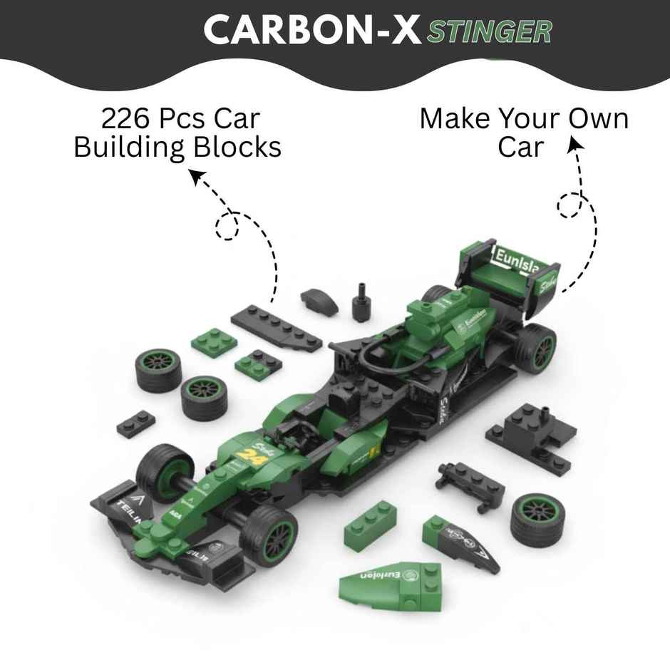 Apex Carbon-X Stinger F1 Building Blocks 226 Pieces | STEM Construction Toy