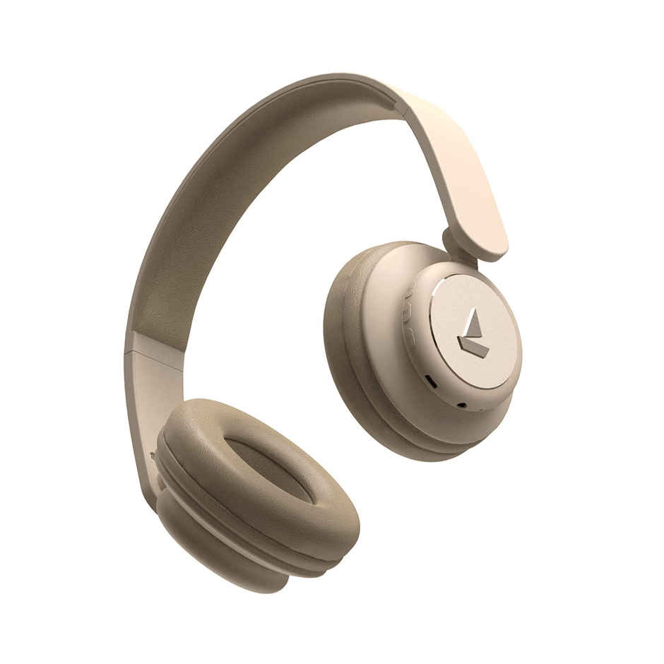 boAt Rockerz 450 On Ear BT Headphones w/ 15H Playtime, 40mm Drivers & Integrated Controls (Hazel Beige)