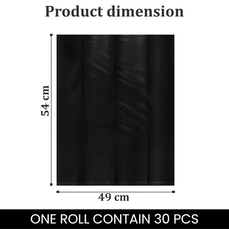 Kuber Industries 19x21 Inches Premium Garbage Bags for Dustbin | 30 Bags (1 Rolls) Black