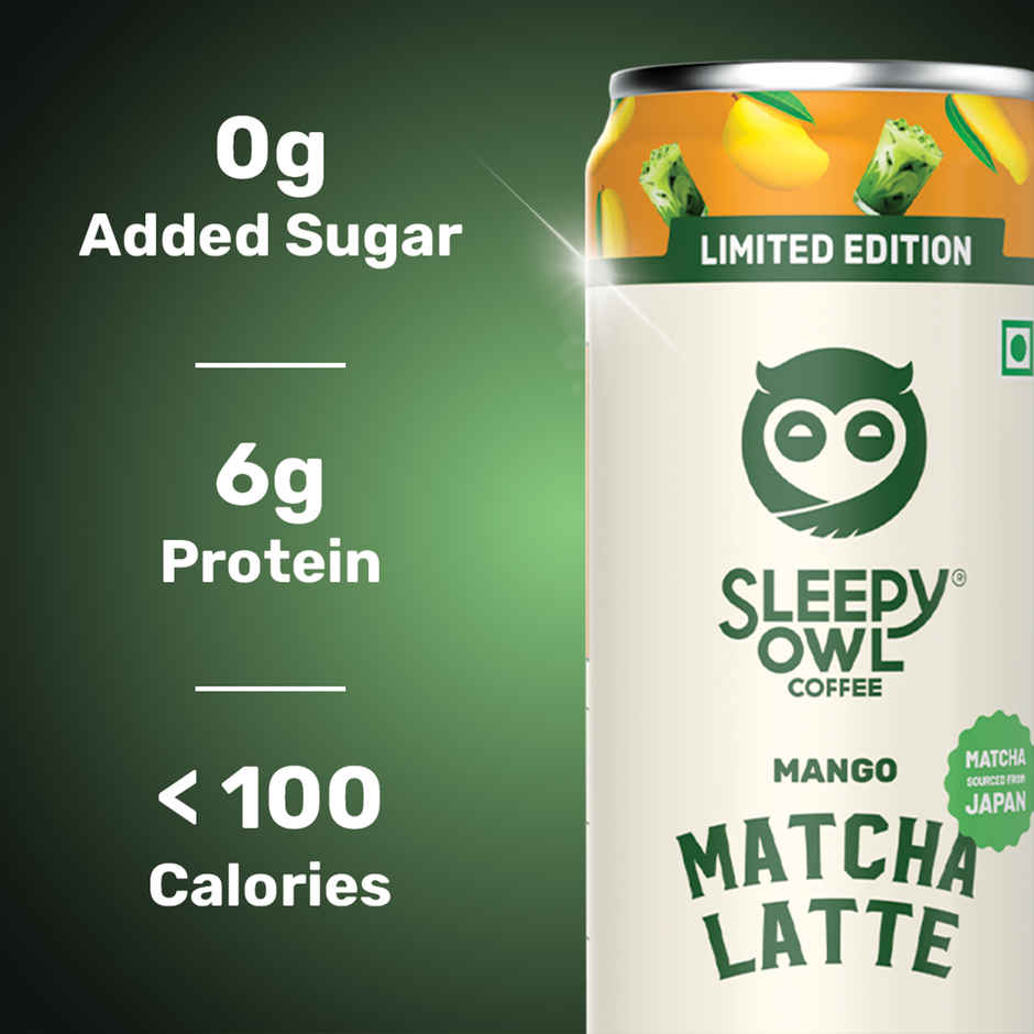Sleepy Owl Mango Iced Matcha Latte Can