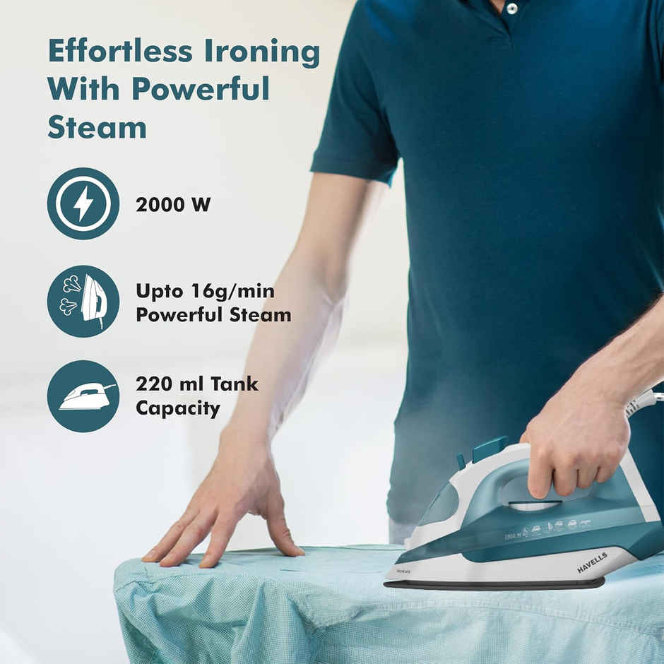Havells Ventura 2000 Watt Steam Iron with Self Cleaning Function|Vertical & Horizontal Ironing